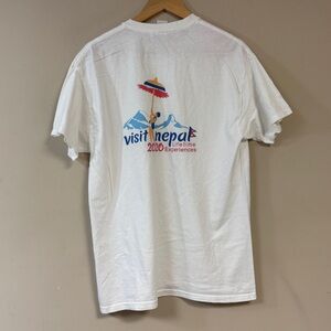 White Visit Nepal Graphic Tee